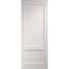 Top Mounted Black Sliding Track & Madison White Primed Panel Double Door