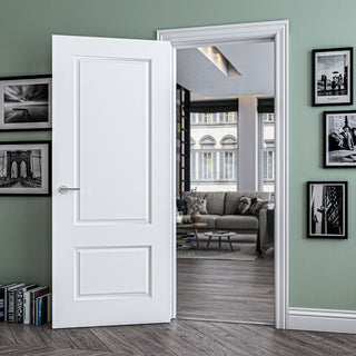 Image: Madison White Primed Panel Door