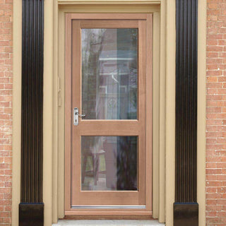 Image: Meranti Wooden 2XGG Exterior Back Door - Toughened Double Glazing
