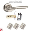 Malta Mediterranean Lever on Round C Rose - Satin Nickel Handle Pack