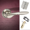 Malta Mediterranean Lever on Round C Rose - Satin Nickel Handle Pack