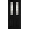 GRP Black & White Malton Composite Door - Leaded Double Glazing
