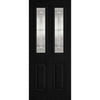 GRP Black & White Malton Leaded Double Glazed Composite Door - Leaded Single Sidelight