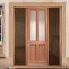Malton External Hardwood Door and Frame Set - Frosted Double Glazing - Two Unglazed Side Screens, From LPD Joinery
