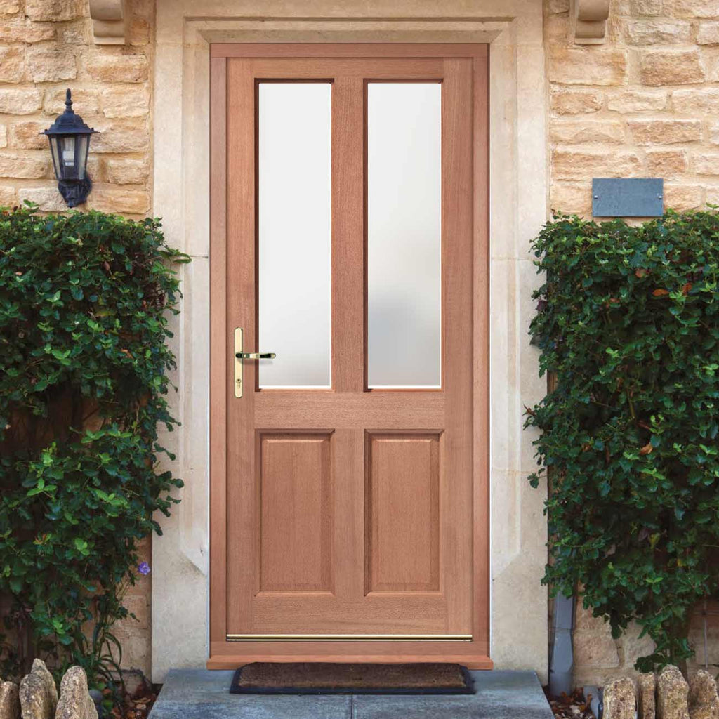 Malton External Hardwood Door and Frame Set - Frosted Double Glazing, From LPD Joinery