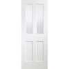 Five Folding Doors & Frame Kit - Malton Shaker 3+2 - Clear Glass - White Primed