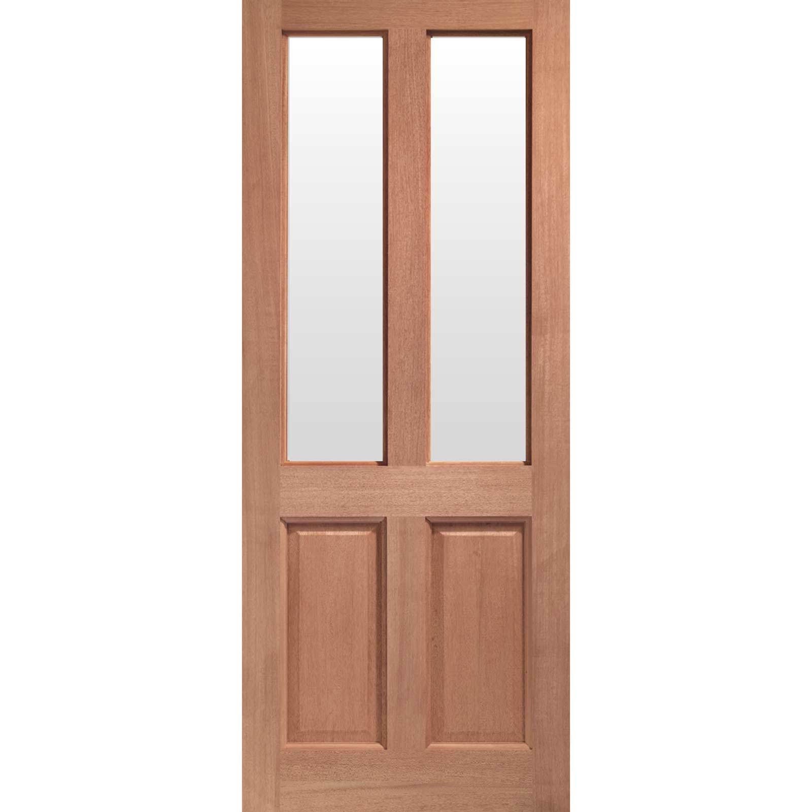 Part L Compliant Chesham Exterior Oak Door - Part Frosted Double Glazing - Warmerdoor Style, From LPD Joinery