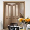 Bespoke Thrufold Malton Oak Glazed Folding 2+0 Door - No Raised Mouldings - Prefinished