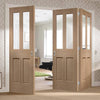 Bespoke Thrufold Malton Oak Shaker 2P & 2L Glazed Folding 2+1 Door