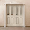 Prefinished Malton Oak Glazed Door Pair - Raised Mouldings - Bevelled Clear Glass - Choose Your Colour