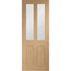 Bespoke Malton Oak Shaker 2P & 2L Glazed Double Frameless Pocket Door Detail