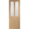 Bespoke Malton Oak Shaker 2P & 2L Glazed Single Frameless Pocket Door Detail