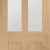 Bespoke Malton Oak Shaker 2P & 2L Glazed Double Pocket Door Detail