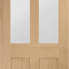 Bespoke Malton Oak Shaker 2P & 2L Glazed Single Frameless Pocket Door Detail