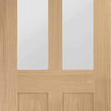 Bespoke Malton Oak Shaker 2P & 2L Glazed Double Frameless Pocket Door Detail