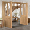 Bespoke Thrufold Malton Oak Glazed Folding 2+1 Door - No Raised Mouldings - Prefinished