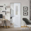 Bespoke Malton Shaker White Primed Glazed Single Frameless Pocket Door