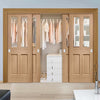 Bespoke Thruslide Malton Oak Glazed 4 Door Wardrobe and Frame Kit