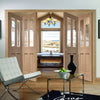Bespoke Thrufold Malton Oak Glazed Folding 2+2 Door - No Raised Mouldings