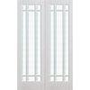 Manhattan Door Pair - Bevelled Clear Glass - White Primed