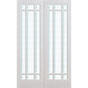 Manhattan Door Pair - Bevelled Clear Glass - White Primed