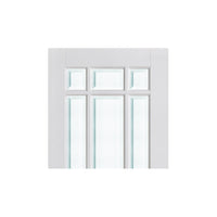Manhattan Door Pair - Bevelled Clear Glass - White Primed