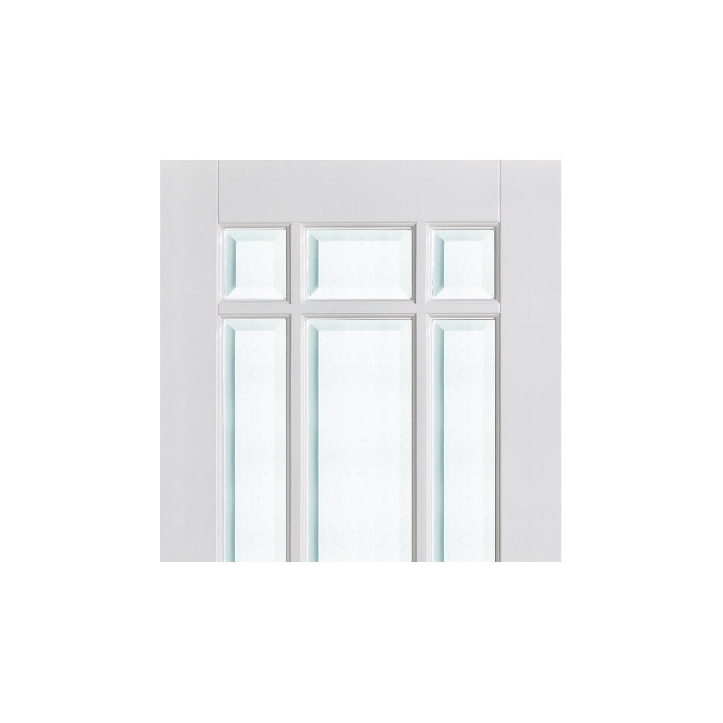 Manhattan Door - Bevelled Clear Glass - White Primed
