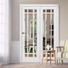 Room Divider - Manhattan Bevelled Clear Glass White Primed Door with Single Side