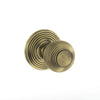 Ripon Reeded Old English Mortice Knob - Matt Antique Brass