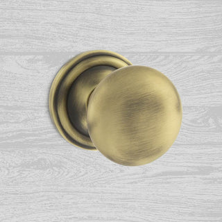 Image: Harrogate Mushroom Old English Mortice Knob - Antique Brass