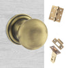 Harrogate Mushroom Old English Mortice Knob - Matt Antique Brass Handle Pack