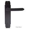 Art Deco ADR012 Lever Latch Door Handles on Backplate - Matt Black Finish
