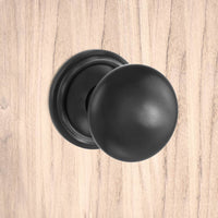 Harrogate Mushroom Old English Mortice Knob - Matt Black