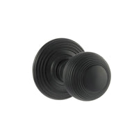 Ripon Reeded Old English Mortice Knob - Matt Black