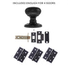 Four Pack Harrogate Mushroom Old English Mortice Knob - Matt Black