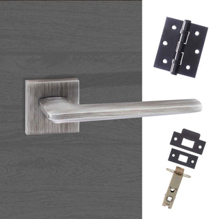 Image: Forme Boston Designer Lever on Minimal Square Rose - Urban Graphite Handle Pack