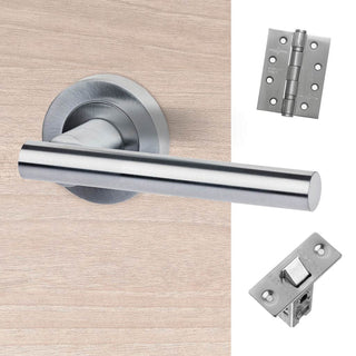 Image: Hyperion Door Handle Pack - Satin Chrome