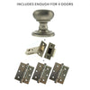 Four Pack Harrogate Mushroom Old English Mortice Knob - Matt Gun Metal