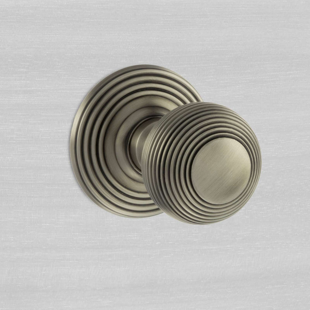 Ripon Reeded Old English Mortice Knob - Matt Gun Metal