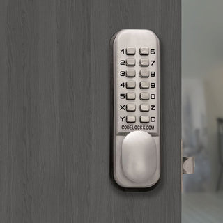 Image: Mechanical Digital Door Lock, Mortice Latch with Dual Backplate - Silver Grey