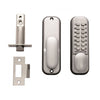 Mechanical Digital Door Lock, Mortice Latch with Dual Backplate - Silver Grey