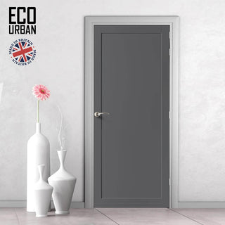 Image: Handmade Eco-Urban Baltimore 1 Panel Door DD6301 - Dark Grey Premium Primed