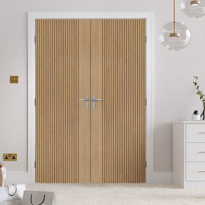 Melbourne Oak Flush Internal Internal Door Pair - Prefinished