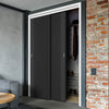 Minimalist Wardrobe Door & Frame Kit - Two Melbourne Ash Grey Door - Prefinished