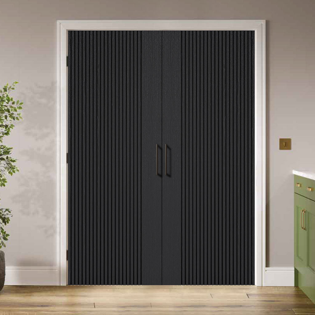 Melbourne Ash Grey Internal Door Pair - Prefinished