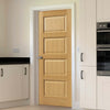 J B Kind Oak Classic Mersey 4 Panel Fire Door - 1/2 Hour Fire Rated