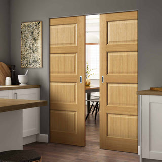 Image: Mersey Oak Absolute Evokit Double Pocket Doors