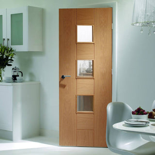 Image: Simpli Door Set - Messina Oak Door - Clear Glass - Prefinished