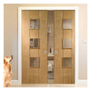 Bespoke Messina Oak Glazed Double Pocket Door