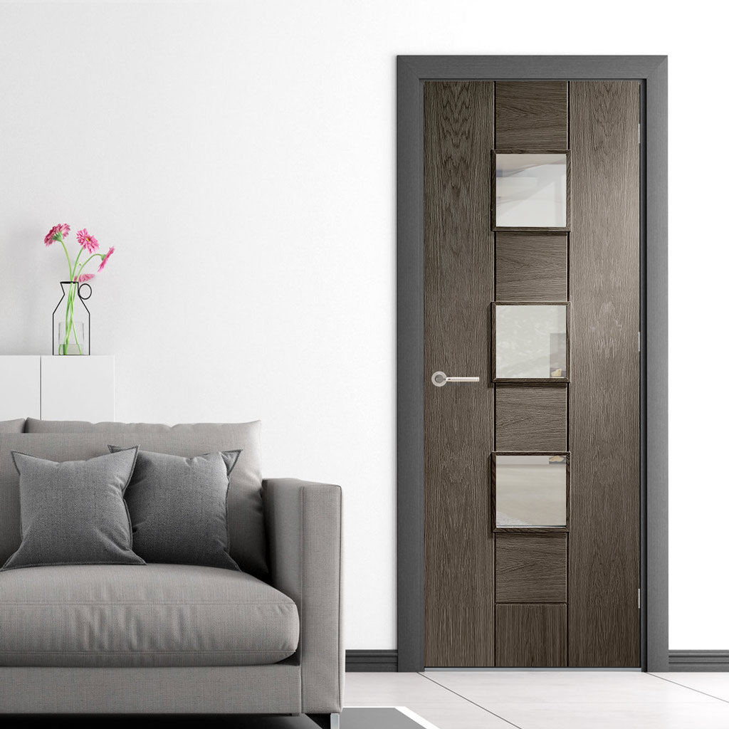 prefinished bespoke messina oak glazed door